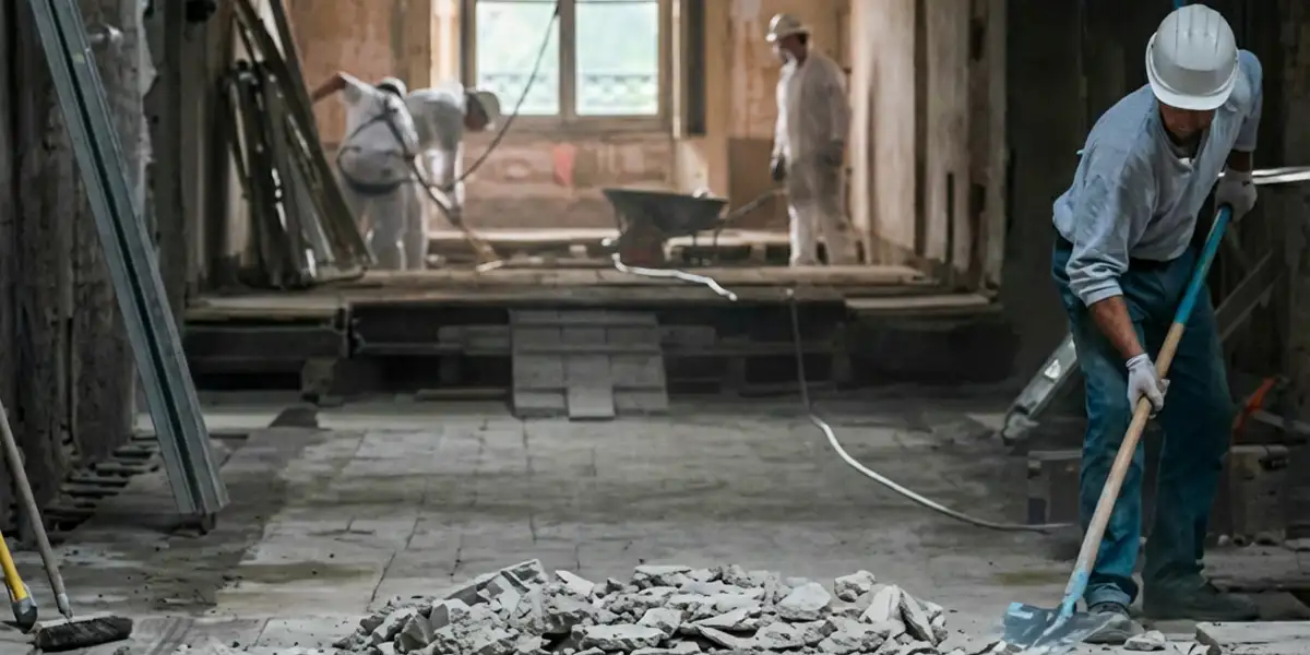 fire damage restoration professionals performing structural cleanup and restoration after a fire in Oklahoma City, OK
