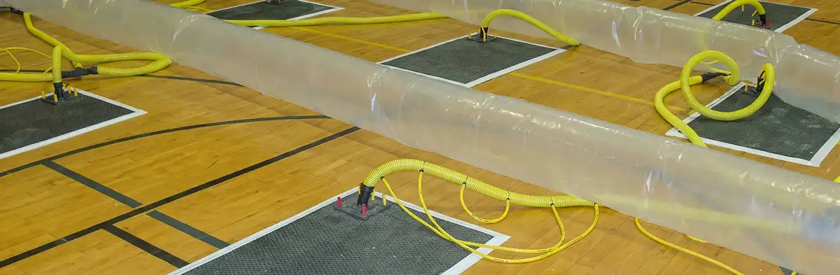 water clean up drying system set up to remove moisture and prevent further damage in Oklahoma City, OK